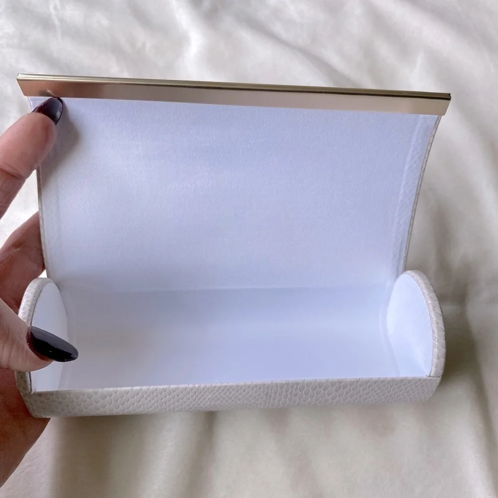 Jimmy Choo White Snakeskin Embossed Hard Shell Sunglasses Case